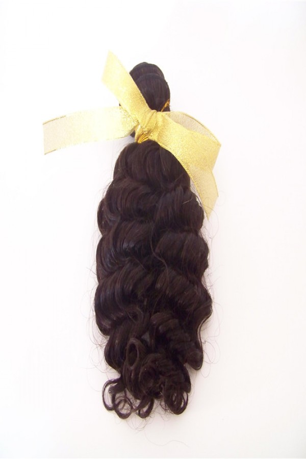 16inch loose wave natural color Indian virgin human hair weft