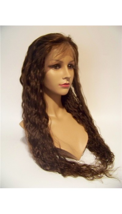 22inch natural beautiful wavy Indian remy hair full lace wig