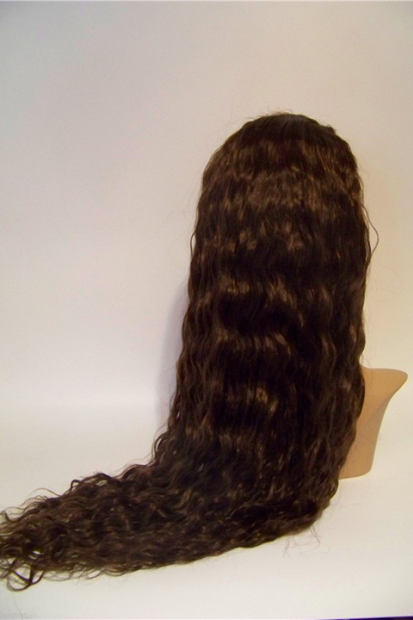 22inch natural beautiful wavy Indian remy hair full lace wig