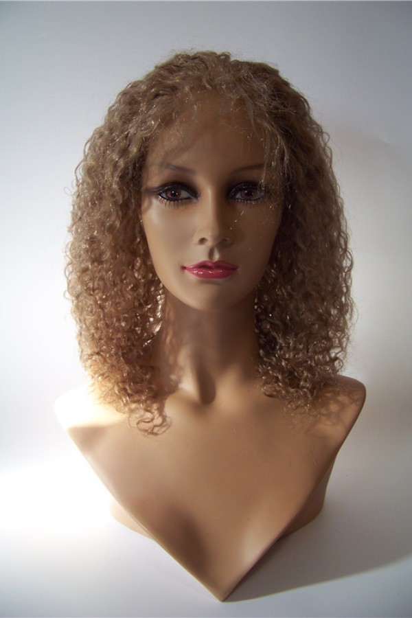 18inch curly Indian vigin hair natural full lace wig