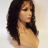 18inch natural color curly Indian vigin hair full lace wig