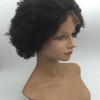 10 inch natural color 1B kinky afro Indian vigin hair full lace wig