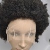 12 inch natural color 1B kinky afro Indian vigin hair full lace wig