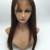 16inch BROWN COLOR silk straight Chinese vigin hair natural full lace wig