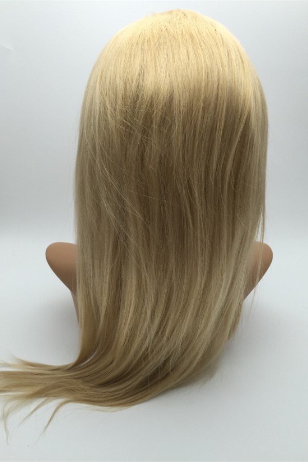 16inch blonde silky straight Chinese vigin hair natural full lace wig