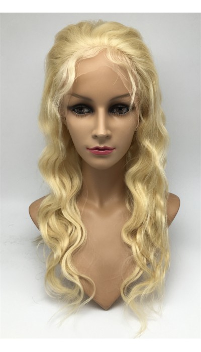 16inch  Body Wave  613 Color Blonde Chinese vigin human hair natural full lace wig