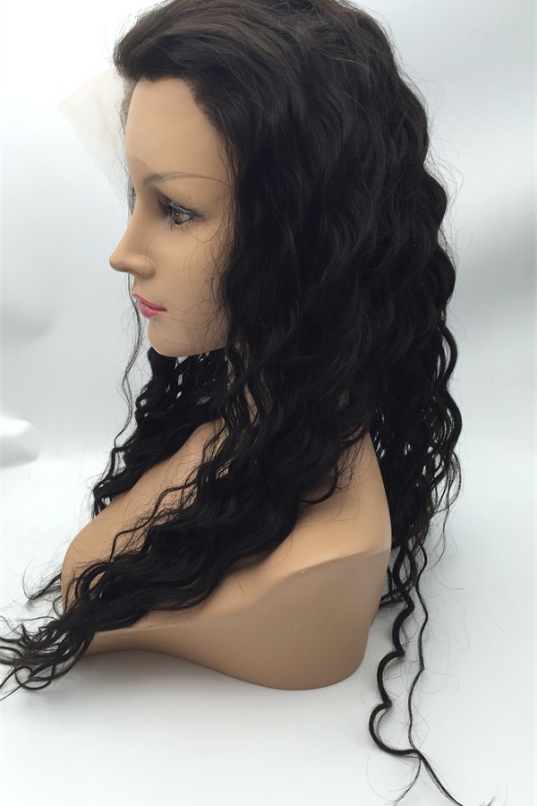 20inch natural hairline beautiful natural wave Indian remy human hair full lace wig shinewig