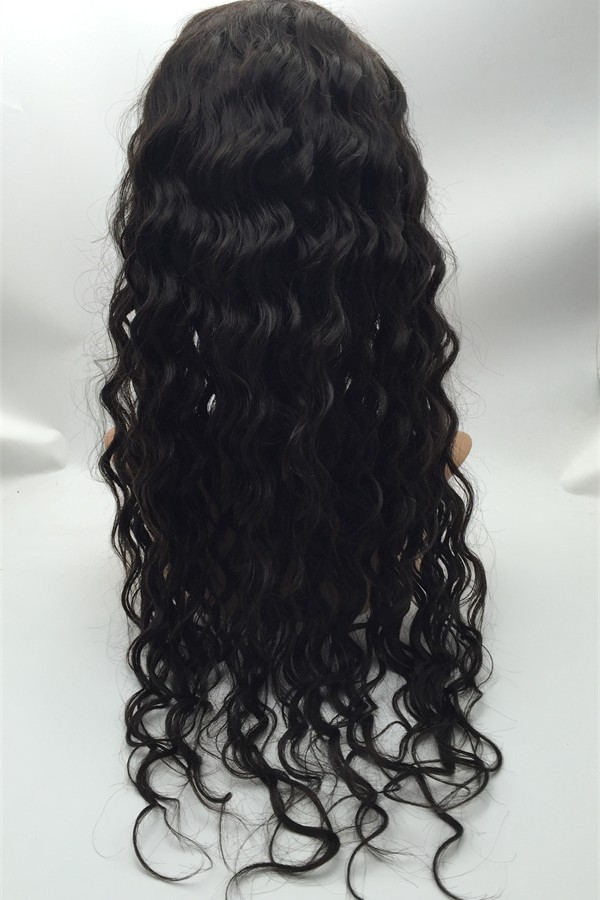 20inch natural hairline beautiful natural wave Indian remy human hair full lace wig shinewig