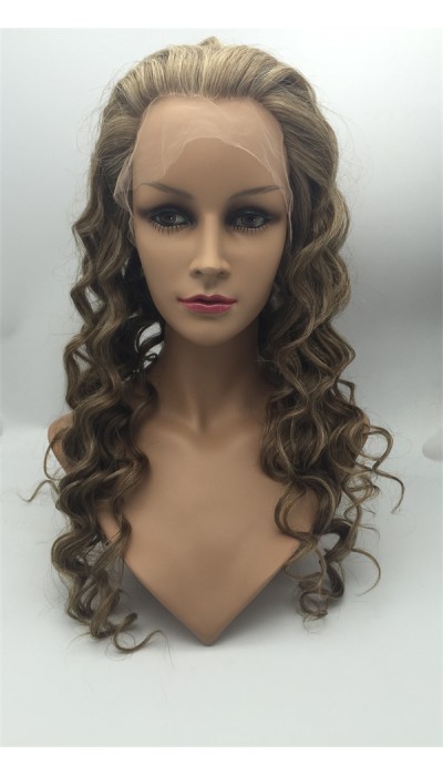 20inch natural hairline beautiful spiral wave Chinese remy human hair full lace wig shinewig