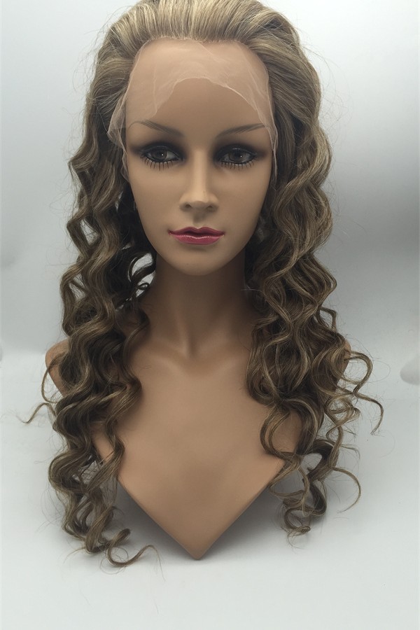 20inch natural hairline beautiful spiral wave Chinese remy human hair full lace wig shinewig