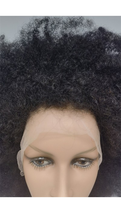 22inch natural color kinky afro Chinese remy hair full lace wig
