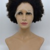 8 inch natural brown dark brown color kinky afro Chinese remy human hair full lace wig from shinewig