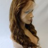 18inch highlights balayage color 4 with 8 body wave Remy human hair full lace wig from shinewig
