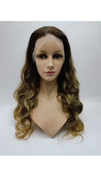 22inch piano balayage OMBRE color body wave Chinese remy hair full lace wig shinewig