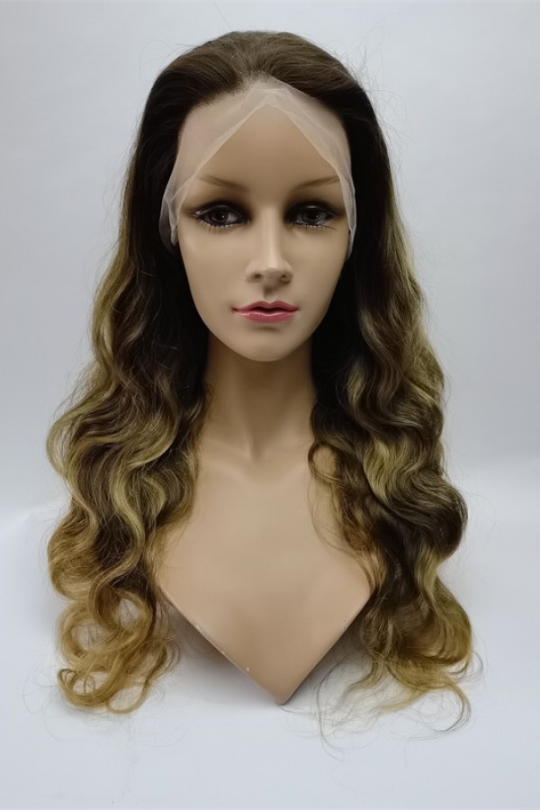 22inch piano balayage OMBRE color body wave Chinese remy hair full lace wig shinewig