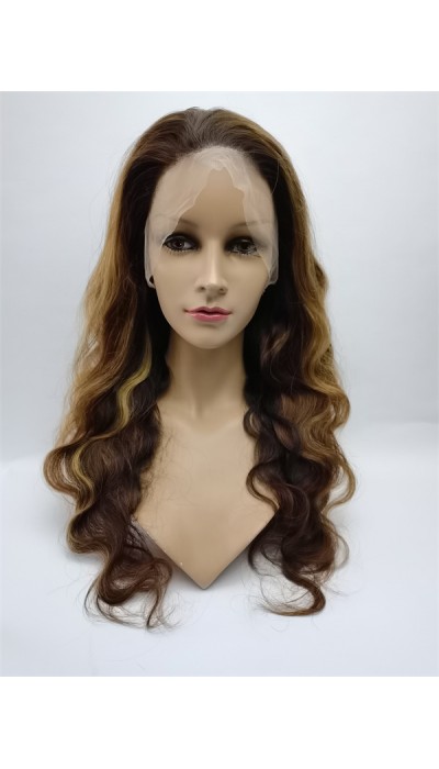 22inch piano balayage OMBRE HIGHLIGHTS color body wave Chinese remy hair full lace wig shinewig