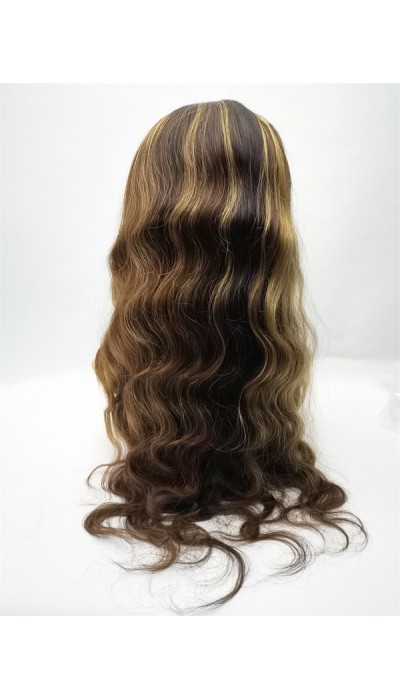 22inch piano balayage OMBRE HIGHLIGHTS color body wave Chinese remy hair full lace wig shinewig