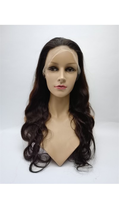 22inch  OMBRE brown color body wave Chinese remy hair full lace wig shinewig