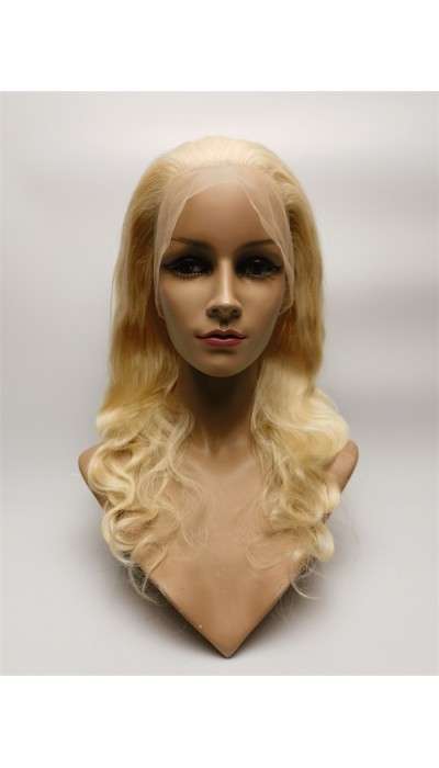 18inch blonde color 613 body wave remy human hair natural full lace wig from shinewig