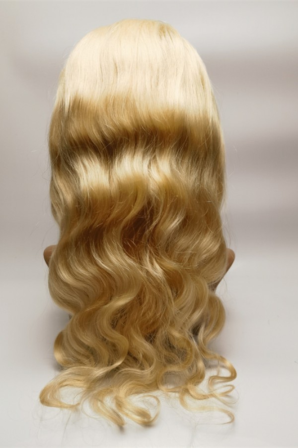 18inch blonde color 613 body wave remy human hair natural full lace wig from shinewig