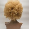 10 inch blonde kinky afro Chinese remy human hair full lace wig from shinewig