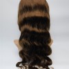 16inch  brown color body wave Chinese remy human hair natural full lace wig from shinewig