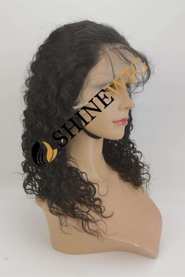 14inch natural color water wave full lace wig from shinewig