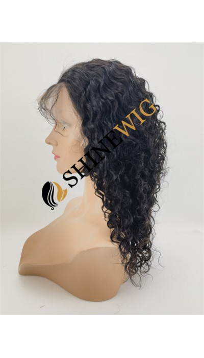 14inch natural color water wave full lace wig from shinewig
