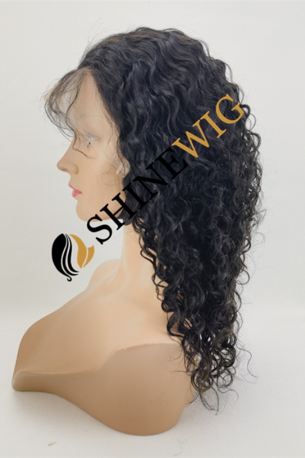 14inch natural color water wave full lace wig from shinewig