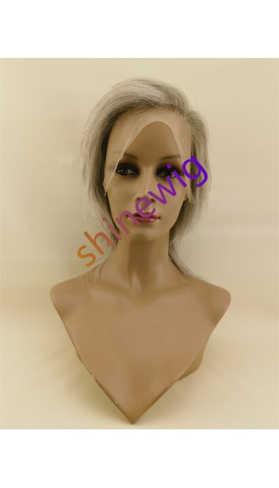 Silver gray white color full lace wig from shinewig