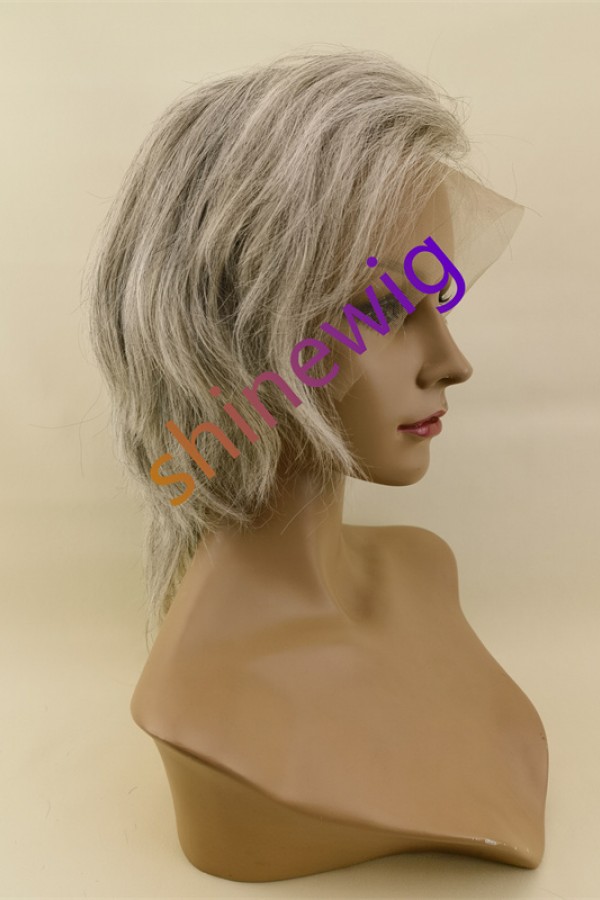 Silver gray white color full lace wig from shinewig