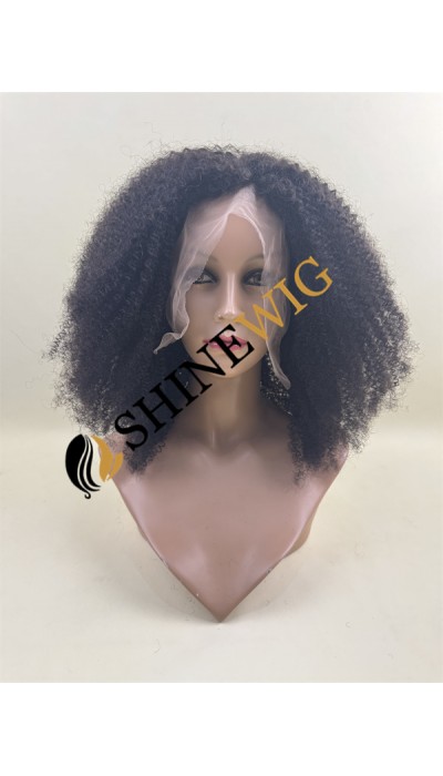 14inch natural color kinky curly full lace wig from shinewig