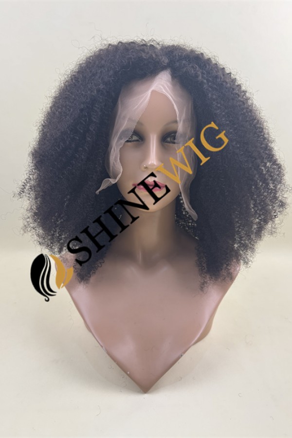 14inch natural color kinky curly full lace wig from shinewig