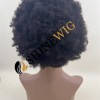 12 inch natural black kinky afro  Chinese remy human hair FULL LACE WIG from shinewig