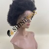 12 inch natural black kinky afro  Chinese remy human hair FULL LACE WIG from shinewig
