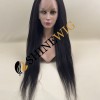 24inch natural black color yaki straight Chinese remy hair full lace wig from shinewig