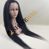 24inch natural black color yaki straight Chinese remy hair full lace wig from shinewig