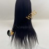24inch natural black color yaki straight Chinese remy hair full lace wig from shinewig