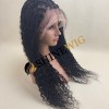 24inch natural black color braided curly human hair full lace wig from shinewig