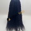 24inch natural black color braided curly human hair full lace wig from shinewig