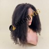 22inch HIGH DENSITY remy human hair natural black color kinky curly HD full lace wig from shinewig