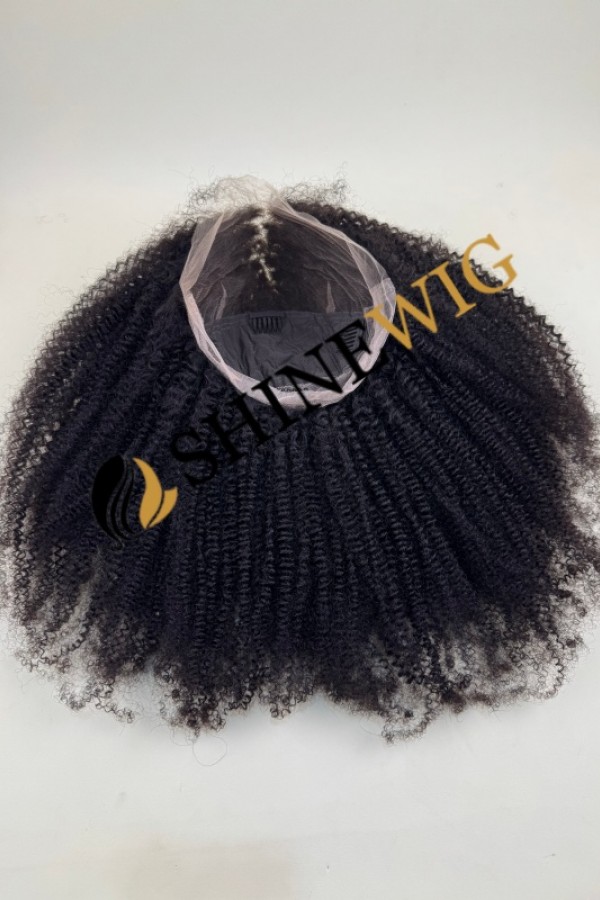 22inch HIGH DENSITY remy human hair natural black color kinky curly HD full lace wig from shinewig
