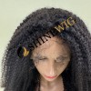 22inch HIGH DENSITY remy human hair natural black color kinky curly HD full lace wig from shinewig