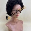12 inch natural color 1B afro curly  remy human hair full lace wig