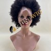 12 inch natural color 1B KINKY afro curly  remy human hair full lace wig