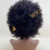 12 inch natural color 1B KINKY afro curly  remy human hair full lace wig
