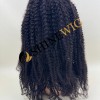 22inch remy human hair natural black color kinky curly full lace wig from shinewig