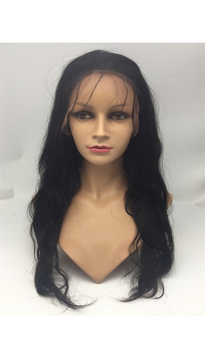 20inch natural hairline beautiful body wavy Chinese remy virgin hair full lace wig