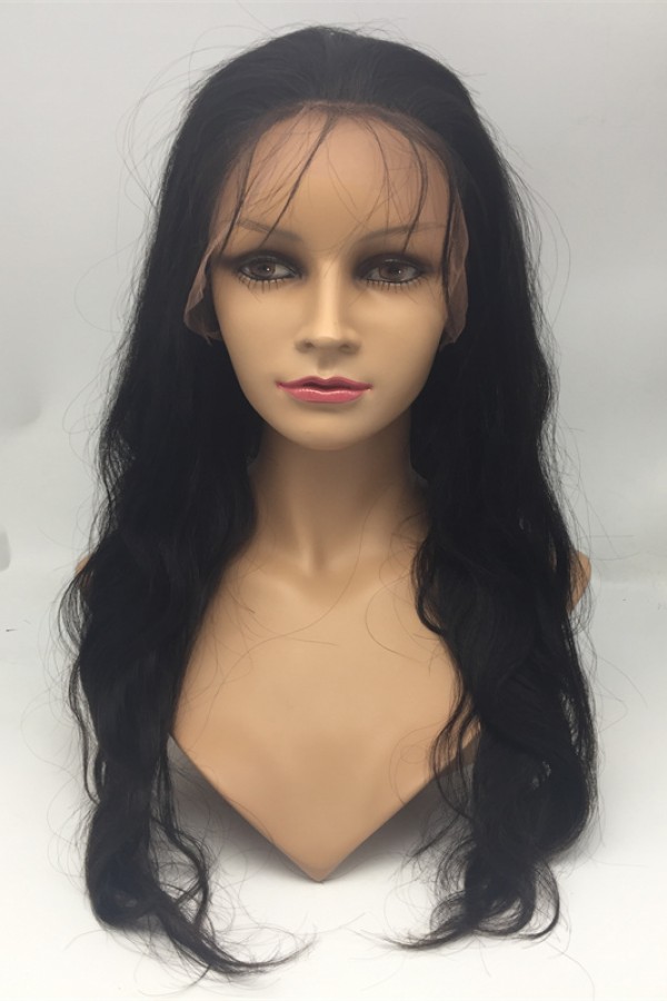 20inch natural hairline beautiful body wavy Chinese remy virgin hair full lace wig