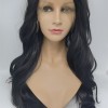 High temperature dark brown color  beautiful wavy synthetic lace front wig shinewig